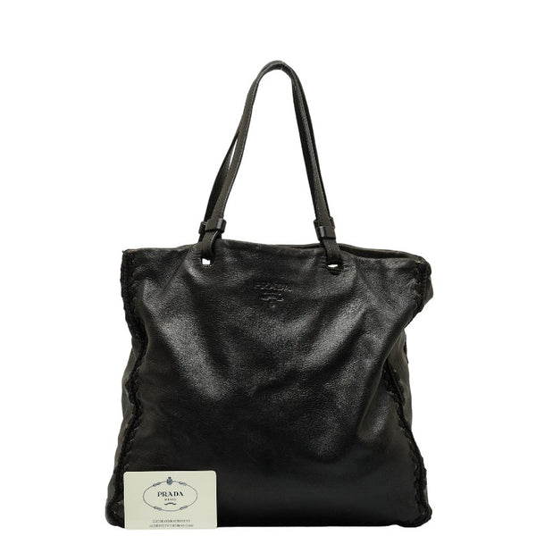 プラダ ハンドバッグ トートバッグ B5248 ブラック レザー レディース PRADA 【中古】