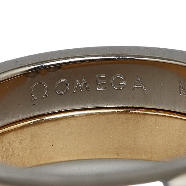 オメガ K18YG イエローゴールド コンビ ダイヤモンド リング 指輪 #54 レディース OMEGA 13号 【中古】