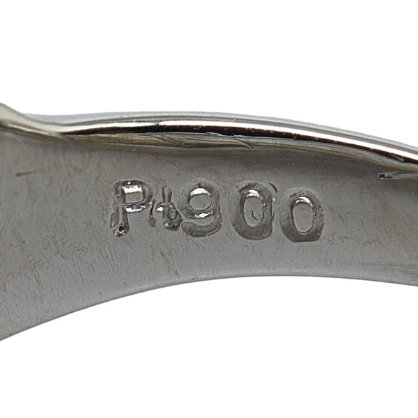 Pt900 プラチナ ダイヤ0.20ct ウェーブデザイン リング 指輪 レディース 17号 【中古】