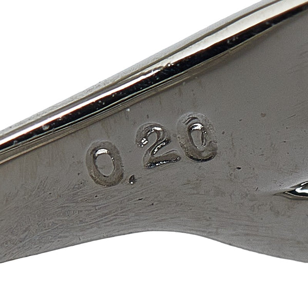 Pt900 プラチナ ダイヤ0.20ct ウェーブデザイン リング 指輪 レディース 17号 【中古】