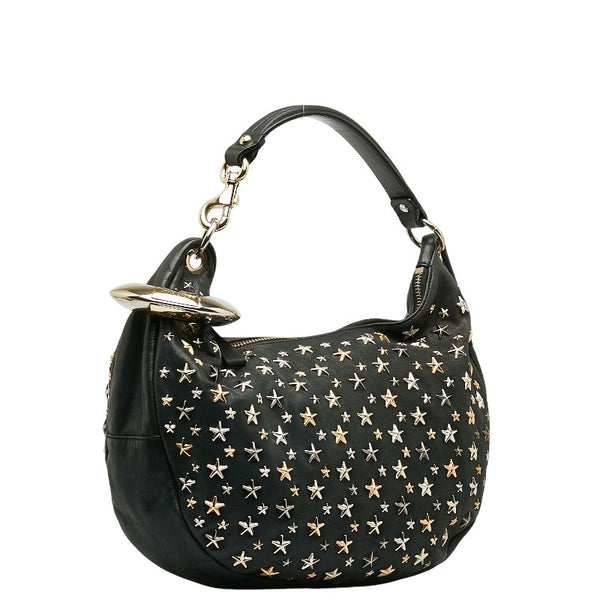 ジミーチュウ スター スタッズ ハンドバッグ ブラック シルバー ゴールド レザー レディース JIMMY CHOO 【中古】