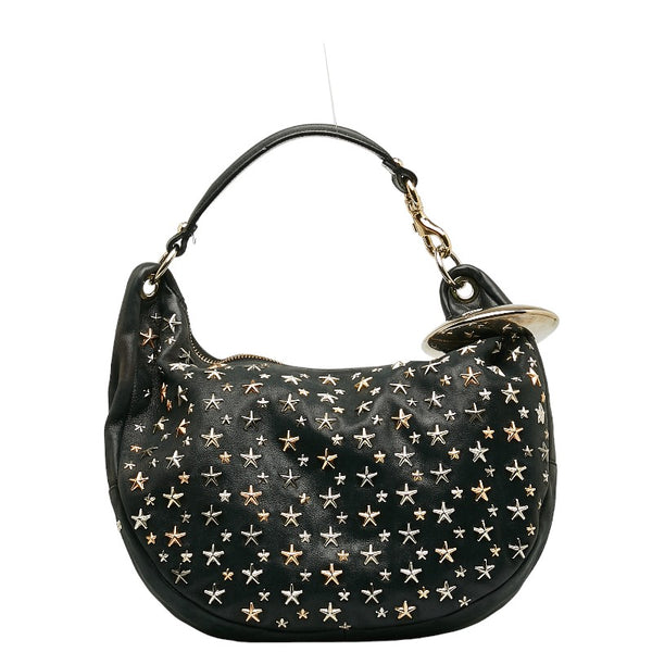 ジミーチュウ スター スタッズ ハンドバッグ ブラック シルバー ゴールド レザー レディース JIMMY CHOO 【中古】