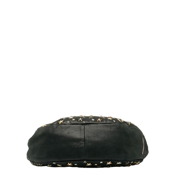 ジミーチュウ スター スタッズ ハンドバッグ ブラック シルバー ゴールド レザー レディース JIMMY CHOO 【中古】
