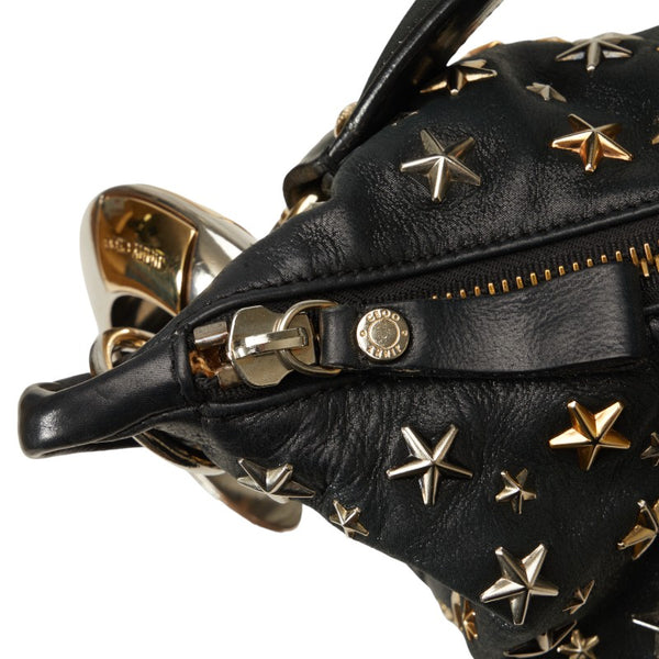 ジミーチュウ スター スタッズ ハンドバッグ ブラック シルバー ゴールド レザー レディース JIMMY CHOO 【中古】
