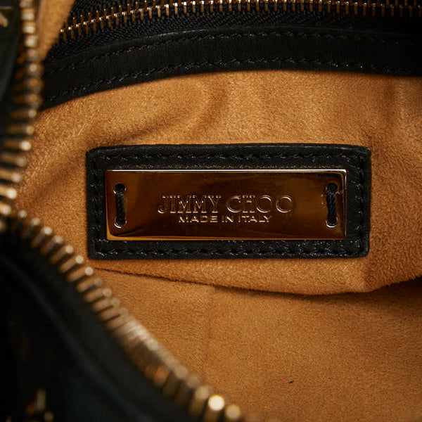ジミーチュウ スター スタッズ ハンドバッグ ブラック シルバー ゴールド レザー レディース JIMMY CHOO 【中古】