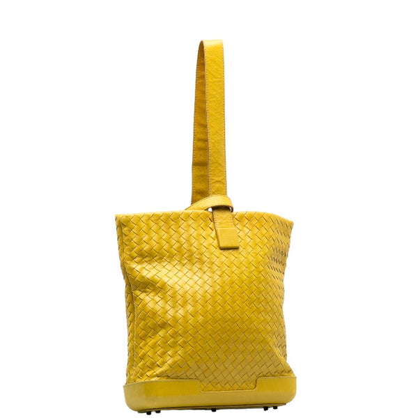 ボッテガヴェネタ イントレチャート ショルダーバッグ イエロー レザー レディース BOTTEGAVENETA 【中古】