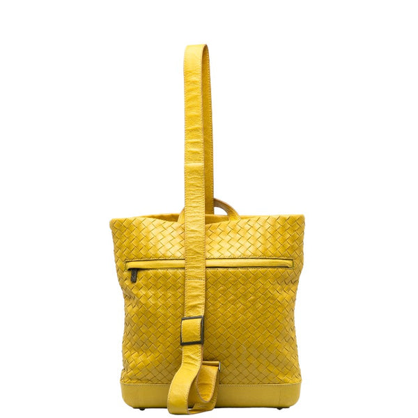 ボッテガヴェネタ イントレチャート ショルダーバッグ イエロー レザー レディース BOTTEGAVENETA 【中古】