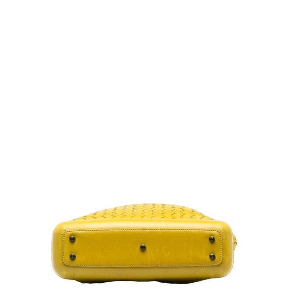 ボッテガヴェネタ イントレチャート ショルダーバッグ イエロー レザー レディース BOTTEGAVENETA 【中古】