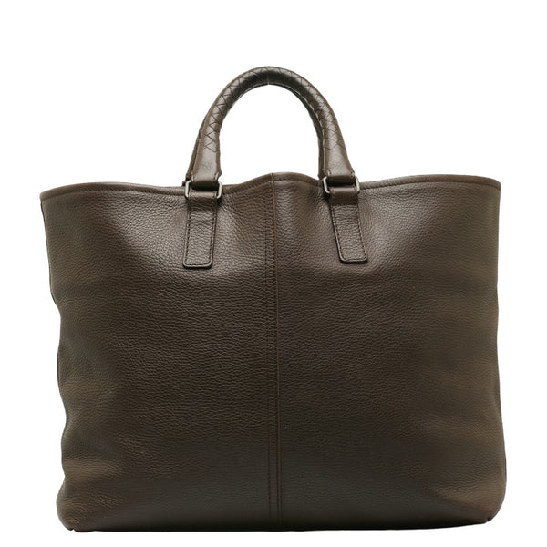 ボッテガヴェネタ イントレチャート マルコポーロ トートバッグ ブラウン レザー レディース BOTTEGAVENETA 【中古】