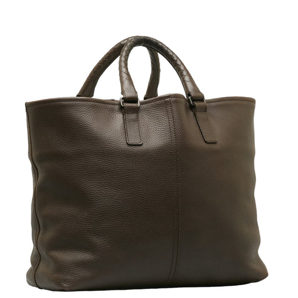 ボッテガヴェネタ イントレチャート マルコポーロ トートバッグ ブラウン レザー レディース BOTTEGAVENETA 【中古】