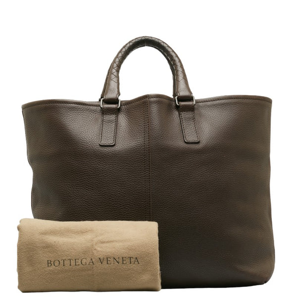 ボッテガヴェネタ イントレチャート マルコポーロ トートバッグ ブラウン レザー レディース BOTTEGAVENETA 【中古】