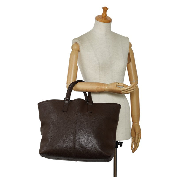 ボッテガヴェネタ イントレチャート マルコポーロ トートバッグ ブラウン レザー レディース BOTTEGAVENETA 【中古】