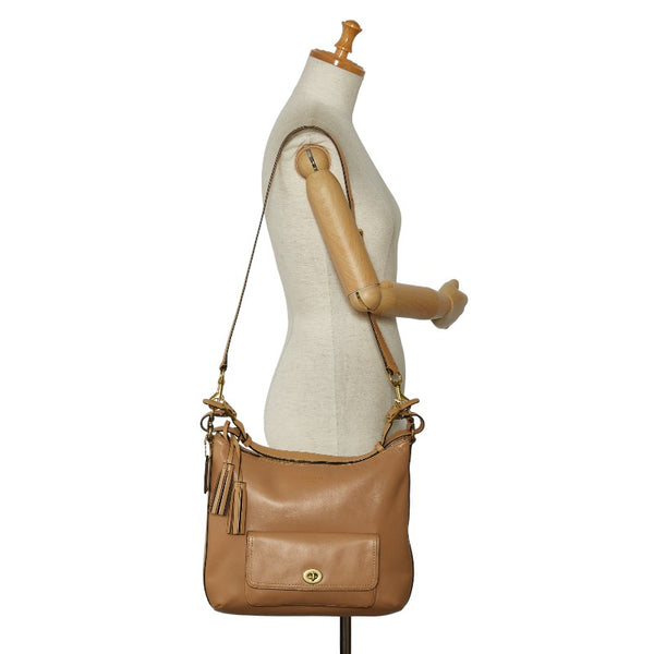 コーチ レガシー コートニー タッセル ショルダーバッグ ホーボーバッグ 2WAY 22381 ベージュ レザー レディース COACH 【中古】