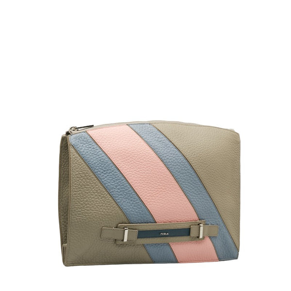 フルラ クラッチバッグ セカンドバッグ グレー マルチカラー レザー レディース Furla 【中古】