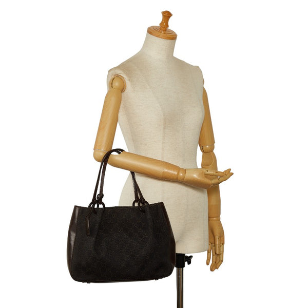 グッチ GG柄 トートバッグ ショルダーバッグ 101919 ブラウン キャンバス レザー レディース GUCCI 【中古】