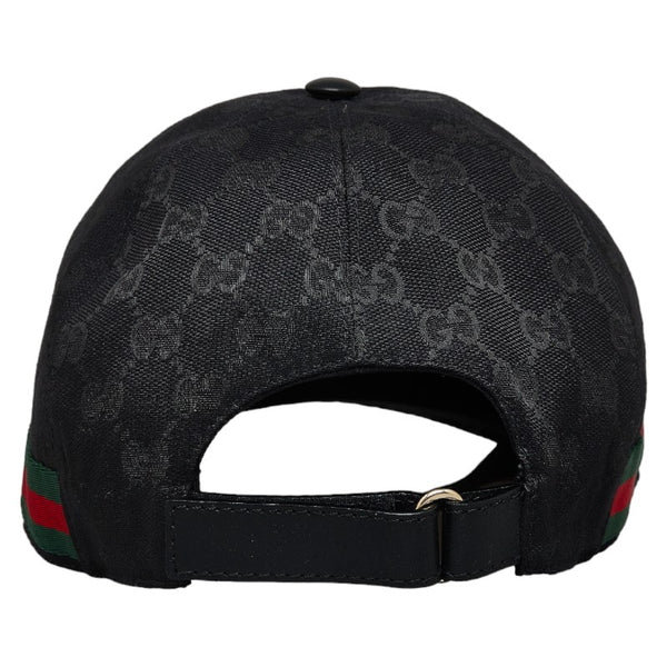 グッチ GGキャンバス シェリーライン キャップ ベースボールキャップ サイズ：L 59cm 200035 ブラック マルチカラー キャンバス レザー メンズ GUCCI 【中古】