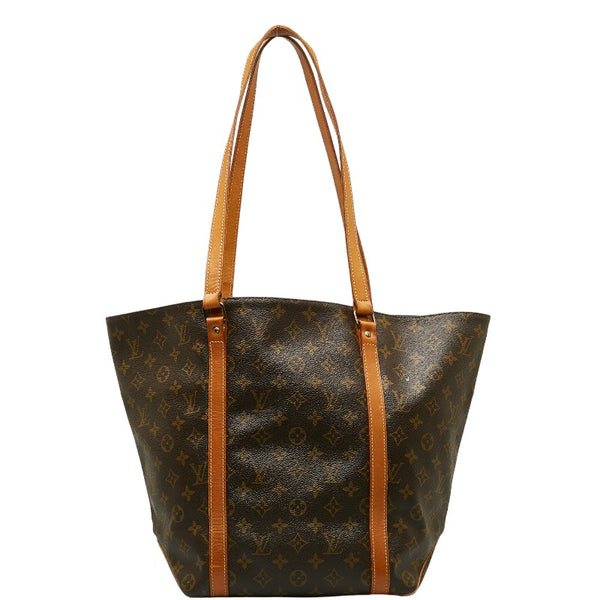 ルイ ヴィトン モノグラム サックショッピング トートバッグ ショルダーバッグ M51108 ブラウン PVC レザー レディース LOUIS VUITTON 【中古】