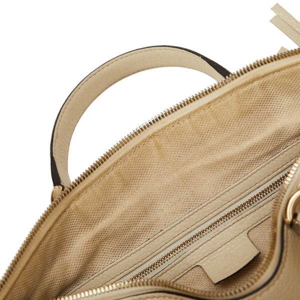 グッチ ソーホー インターロッキングG ハンドバッグ ミニボストンバッグ 282302 ホワイト レザー レディース GUCCI 【中古】