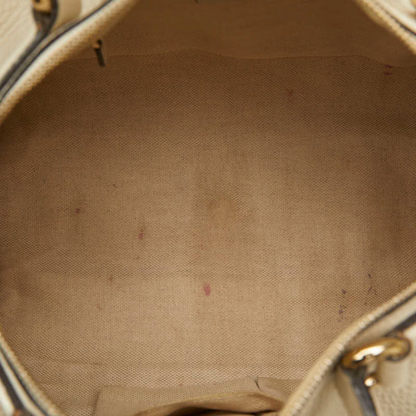 グッチ ソーホー インターロッキングG ハンドバッグ ミニボストンバッグ 282302 ホワイト レザー レディース GUCCI 【中古】