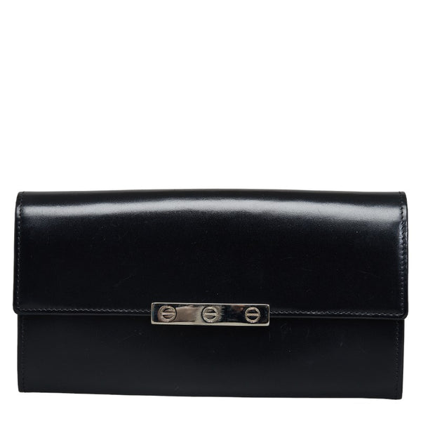 カルティエ ラブコレクション 長財布 ブラック レザー レディース CARTIER 【中古】