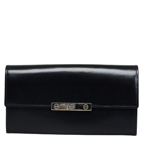カルティエ ラブコレクション 長財布 ブラック レザー レディース CARTIER 【中古】