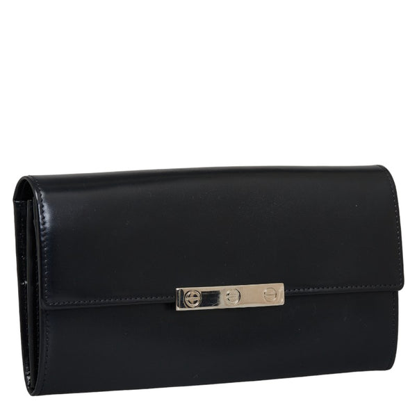 カルティエ ラブコレクション 長財布 ブラック レザー レディース CARTIER 【中古】
