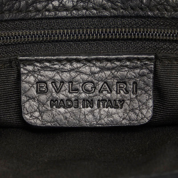 ブルガリ マキシレッタレ ロゴマニア ショルダーバッグ ブラック キャンバス レザー レディース BVLGARI 【中古】
