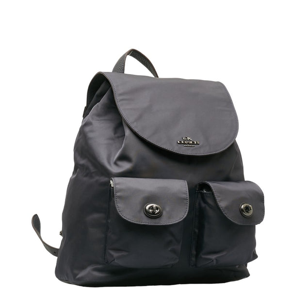コーチ ビリー リュック バックパック F58814 ネイビー ナイロン レザー レディース COACH 【中古】