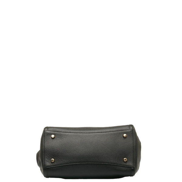 コーチ チェーン ハンドバッグ F87239 ブラック レザー レディース COACH 【中古】