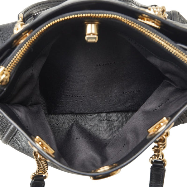 コーチ チェーン ハンドバッグ F87239 ブラック レザー レディース COACH 【中古】
