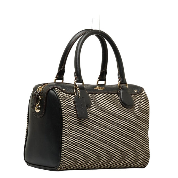 コーチ エクスプローテッドレップス ベネット ミニサッチェル ハンドバッグ ショルダーバッグ 2WAY F57242 ブラック ホワイト キャンバス レザー レディース COACH 【中古】