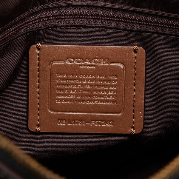 コーチ エクスプローテッドレップス ベネット ミニサッチェル ハンドバッグ ショルダーバッグ 2WAY F57242 ブラック ホワイト キャンバス レザー レディース COACH 【中古】