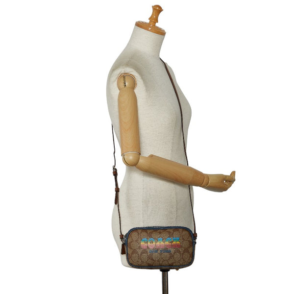 コーチ シグネチャー ロゴ 斜め掛け ショルダーバッグ F73066 ベージュ マルチカラー PVC レディース COACH 【中古】