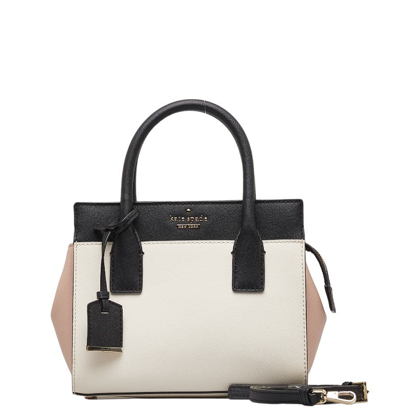ケイトスペード ハンドバッグ ショルダーバッグ 2WAY ホワイト ブラック ピンク レザー レディース Kate Spade 【中古】