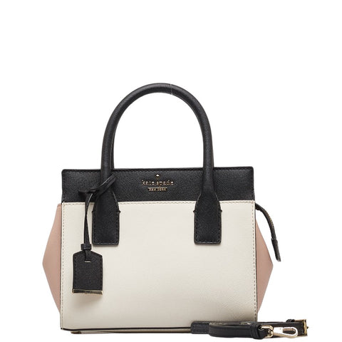 ケイトスペード ハンドバッグ ショルダーバッグ 2WAY ホワイト ブラック ピンク レザー レディース Kate Spade 【中古】