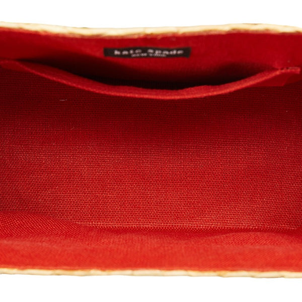 ケイトスペード スクエア フラワー 花 モチーフ ハンドバッグ カゴバッグ ホワイト グリーン ラフィア レザー レディース Kate Spade 【中古】