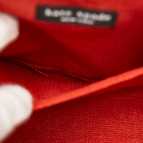 ケイトスペード スクエア フラワー 花 モチーフ ハンドバッグ カゴバッグ ホワイト グリーン ラフィア レザー レディース Kate Spade 【中古】