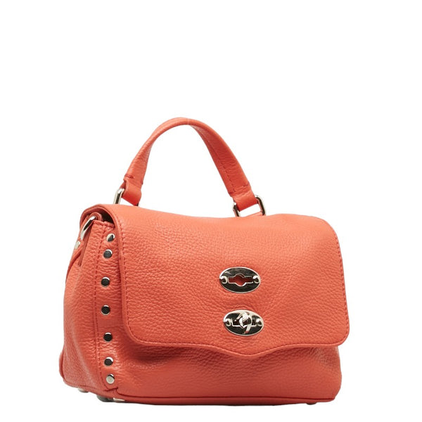 ザネラート POSTINA BABY DAILY ポスティーナ ベイビー デイリー 斜め掛け ショルダーバッグ オレンジ レザー レディース ZANELLATO 【中古】