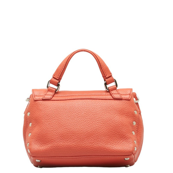 ザネラート POSTINA BABY DAILY ポスティーナ ベイビー デイリー 斜め掛け ショルダーバッグ オレンジ レザー レディース ZANELLATO 【中古】