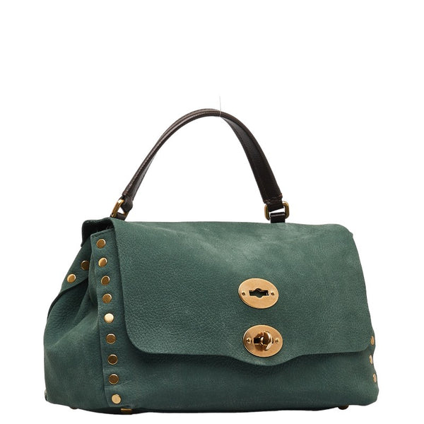 ザネラート ポスティーナ ショルダーバッグ ハンドバッグ 2WAY グリーン ブラウン レザー レディース ZANELLATO 【中古】