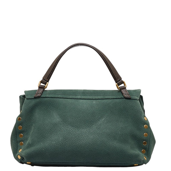 ザネラート ポスティーナ ショルダーバッグ ハンドバッグ 2WAY グリーン ブラウン レザー レディース ZANELLATO 【中古】