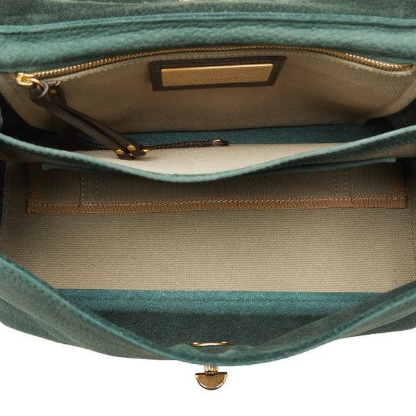 ザネラート ポスティーナ ショルダーバッグ ハンドバッグ 2WAY グリーン ブラウン レザー レディース ZANELLATO 【中古】