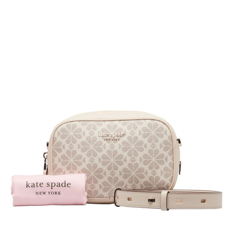 ケイトスペード インフィニット スペード フラワー 斜め掛け ショルダーバッグ PXR00075 ホワイト PVC レザー レディース Kate Spade 【中古】