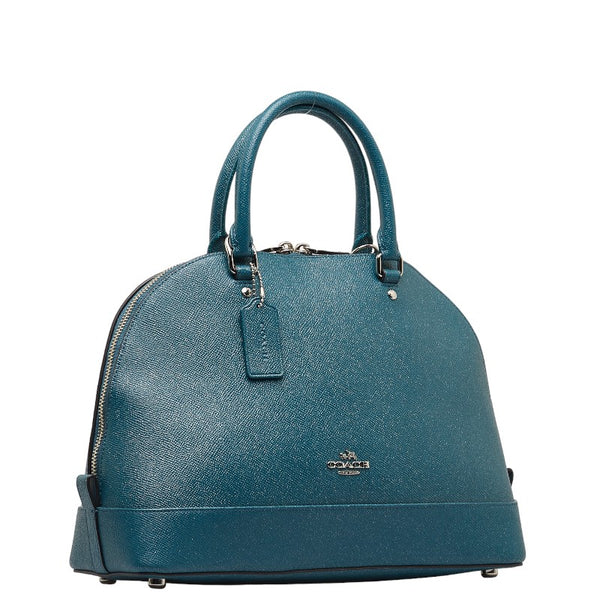 コーチ ラメ ハンドバッグ ショルダーバッグ 2WAY F13711 ターコイズブルー レザー レディース COACH 【中古】