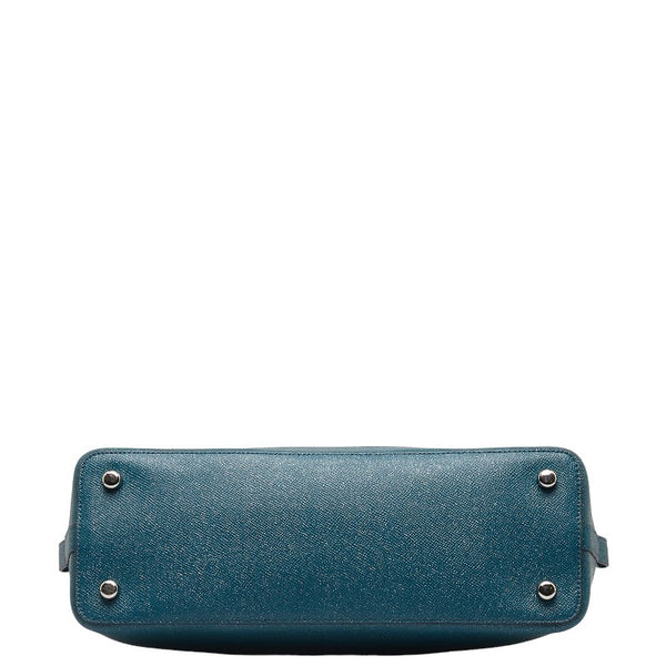 コーチ ラメ ハンドバッグ ショルダーバッグ 2WAY F13711 ターコイズブルー レザー レディース COACH 【中古】