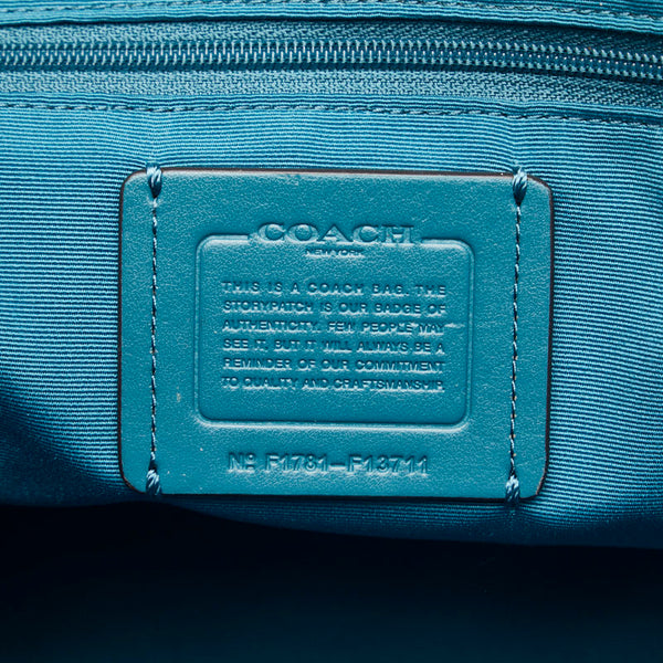 コーチ ラメ ハンドバッグ ショルダーバッグ 2WAY F13711 ターコイズブルー レザー レディース COACH 【中古】