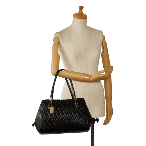 コーチ ハンドバッグ ブラック ゴールド レザー レディース COACH 【中古】