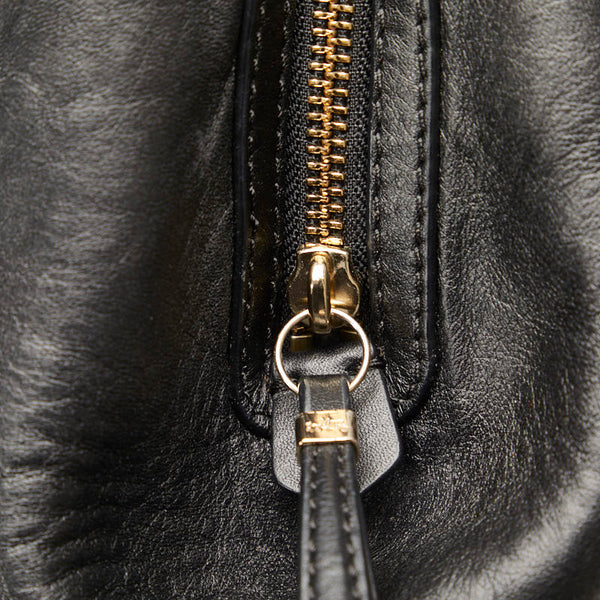 コーチ ハンドバッグ ブラック ゴールド レザー レディース COACH 【中古】