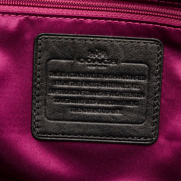 コーチ ハンドバッグ ブラック ゴールド レザー レディース COACH 【中古】