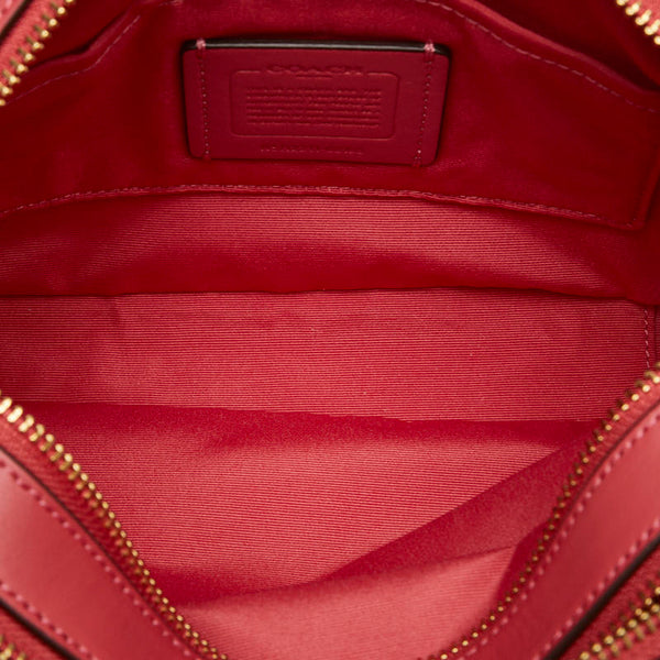 コーチ シグネチャー 斜め掛け ショルダーバッグ クロスボディバッグ 68168 ベージュ ピンク PVC レザー レディース COACH 【中古】